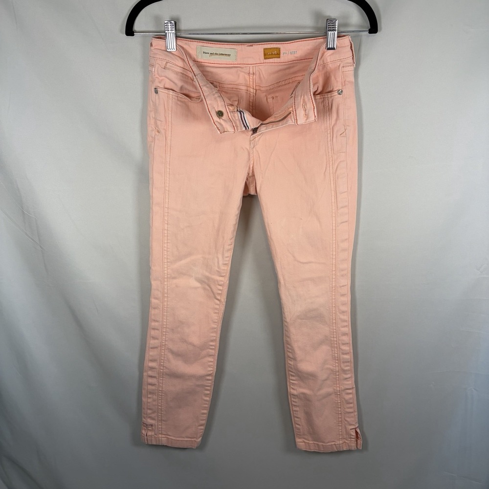 Pilcro and the Letterpress 26 Skinny Jeans Slim Fit Stretch Pink Light Wash